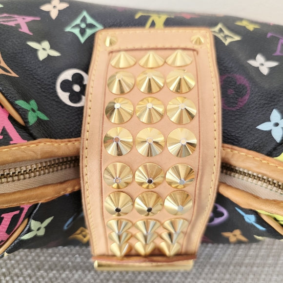 RARE Authentic Louis Vuitton Black Monogram Multicolor Chrissie MM Shoulder Bag - Picture 8 of 16